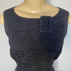 DAVID MEISTER black paisley work dress